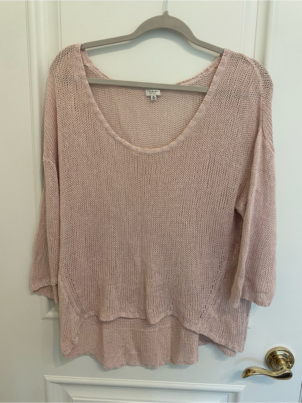 Babaton Silk Blend Scoop Neck Sweater — Pale Blush